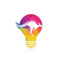 Kangaroo bulb shape logo design concept.