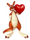 Kangaroo cartoon character with heart Royalty Free Stock Photo