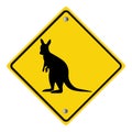 Kangaroo caution, Australian Kangaroo symbol Royalty Free Stock Photo