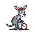 Kangaroo on a Challenging Cycling Path Royalty Free Stock Photo