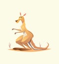 Kangaroo character isolated vector illustration