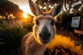 Kangaroo close up taking a selfie. AI Generated Royalty Free Stock Photo