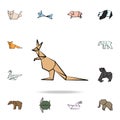 kangaroo colored origami icon. Detailed set of origami animal in hand drawn style icons. Premium graphic design. One of the Royalty Free Stock Photo