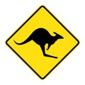 Kangaroo crossing road sign Royalty Free Stock Photo