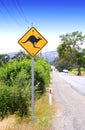 Kangaroo Crossing sign Royalty Free Stock Photo