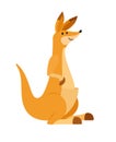 Kangaroo. Cute vector wallaby illustration, cartoon kangaroo or wallaroo on white Royalty Free Stock Photo