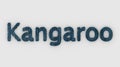 Kangaroo - 3d word blue on white background. render of furry letters. Australia animal, australian emergency, help fire emblem