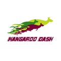 Kangaroo dash logo isolated on white background cartoon Royalty Free Stock Photo