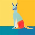 Minimalist Kangaroo Artwork With Vibrant Colors