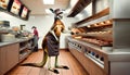 Kangaroo Fast Food Worker