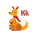 Kangaroo. Funny Alphabet, Animal Vector Illustration Royalty Free Stock Photo