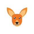 Kangaroo head animal wildlife australia icon on white background