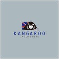 Kangaroo head with Australian flag Royalty Free Stock Photo