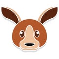 Kangaroo head cartoon