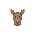Kangaroo head filled outline icon