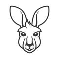 Kangaroo Head Icon. Logo on White Background. Vector Royalty Free Stock Photo