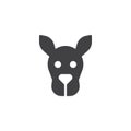 Kangaroo head icon vector