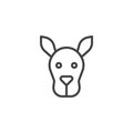 Kangaroo head line icon