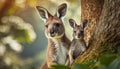 Kangaroo with his baby Royalty Free Stock Photo