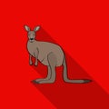 Kangaroo icon in flat style isolated on white background. Australia symbol stock vector illustration. Royalty Free Stock Photo