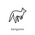 Kangaroo icon. Trendy modern flat linear vector Kangaroo icon on Royalty Free Stock Photo