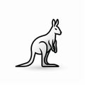 Kangaroo Vector Icon - Minimalistic Black Outline Design