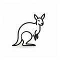 Minimalist Kangaroo Icon: Clean And Simple Design In 4k