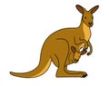 Kangaroo illustration vector.Kangaroo stock image vector Royalty Free Stock Photo