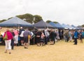 View of people attending outdoor market Royalty Free Stock Photo