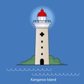 Kangaroo island - Australia lighthouse vector Royalty Free Stock Photo