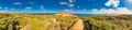 Kangaroo Island, Australia - September 13, 2018: Cape Du Couedic with tourists. Panoramic aerial view of Remarkable Rocks Royalty Free Stock Photo