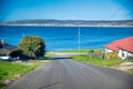 Kangaroo Island road and ocean, South Australia Royalty Free Stock Photo