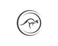 Kangaroo jump animal logo and symbols