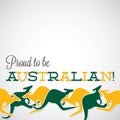 Kangaroo line Australia Day card