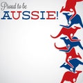 Kangaroo line Australia Day card