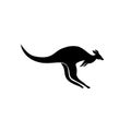 Kangaroo logo icon side profile vector illustration