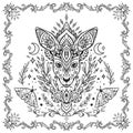 Kangaroo mandala. Animal Vector illustration.