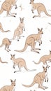 Kangaroo Mob - Australian Wildlife Pattern Royalty Free Stock Photo