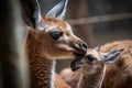 kangaroo mother and baby sharing warm embrace