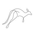 Kangaroo one line. Australian kangaroo bear outline. Continuous line.