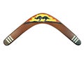 Kangaroo painted boomerang