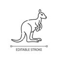 Kangaroo pixel perfect linear icon Royalty Free Stock Photo