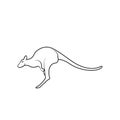 Kangaroo pouch mammal Australia outline art Vector illustration