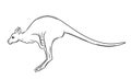 Kangaroo pouch mammal Australia outline art