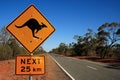 Kangaroo Road Sign Royalty Free Stock Photo