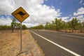 Kangaroo road sign Royalty Free Stock Photo