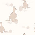 Kangaroo seamless pattern. Graphic design for kids with animal Royalty Free Stock Photo