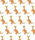 Kangaroo seamless pattern. Vector illustration in a flat style Royalty Free Stock Photo