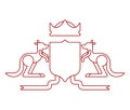Kangaroo and Shield heraldic symbol. Australian Royal National E Royalty Free Stock Photo