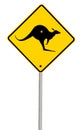 Kangaroo Sign (with Path) Royalty Free Stock Photo